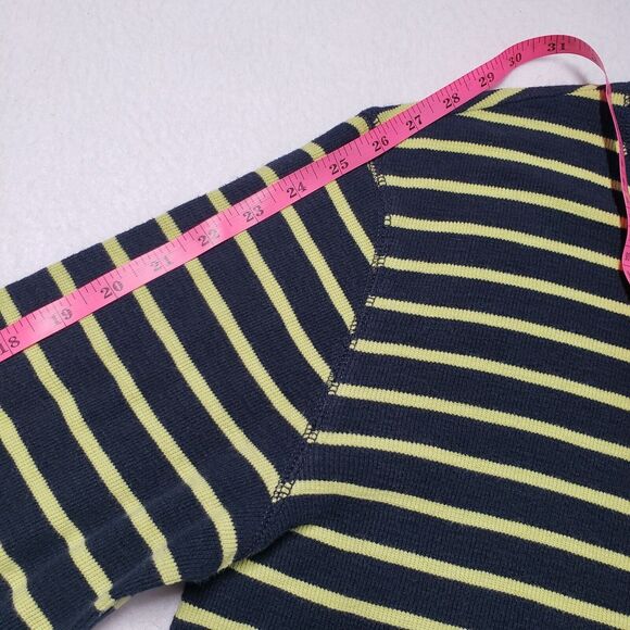 American Eagle Shirt Mens Large Blue Striped Waffle Thermal Long Sleeve Grunge - Picture 6 of 16